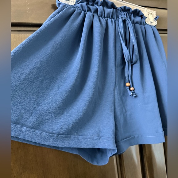 Lightweight Blue Drawstring Shorts - Picture 3 of 6